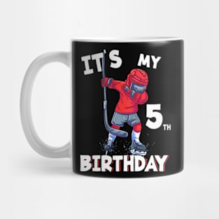 Kids Its My 5Th Birthday 5 Year Old Ice Hockey Birthday Mug